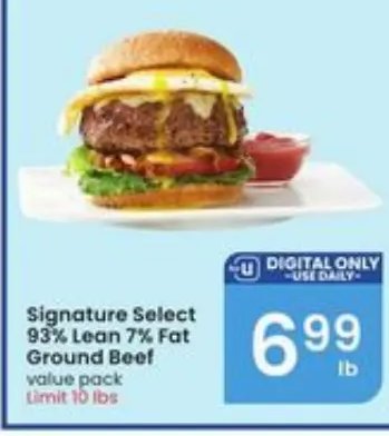 Signature Select 93% Lean 7% Fat Ground Beef