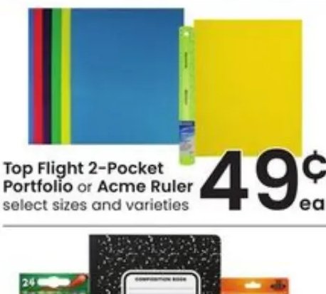 Top Flight 2-Pocket Portfolio or Acme Ruler