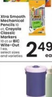 Xtra Smooth Mechanical Pencils, Crayola Classic Markers or BIC Wite-Out