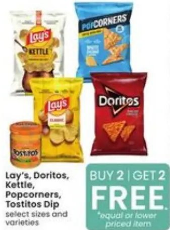 Lay's, Doritos, Kettle, Popcorners, Tostitos Dip