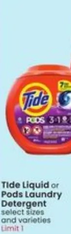 Tide Liquid or Pods Laundry Detergent