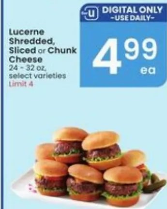 Lucerne Shredded, Sliced or Chunk Cheese