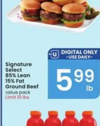 Signature Select 85% Lean 15% Fat Ground Beef