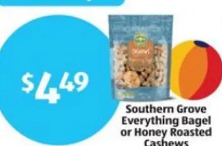 Southern Grove Everything Bagel or Honey Roasted Cashews