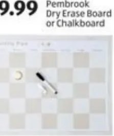 Pembrook Dry Erase Board or Chalkboard