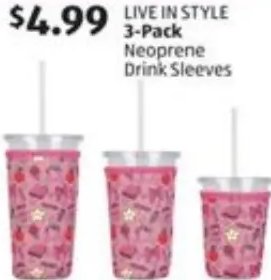 LIVE IN STYLE 3-Pack Neoprene Drink Sleeves
