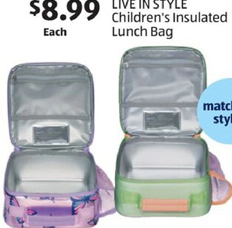 LIVE IN STYLE Children's Insulated Lunch Bag
