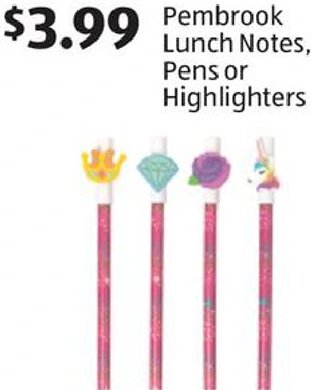 Pembrook Lunch Notes, Pens or Highlighters