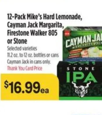 12-Pack Smirnoff Ice, Samuel Adams or Kona