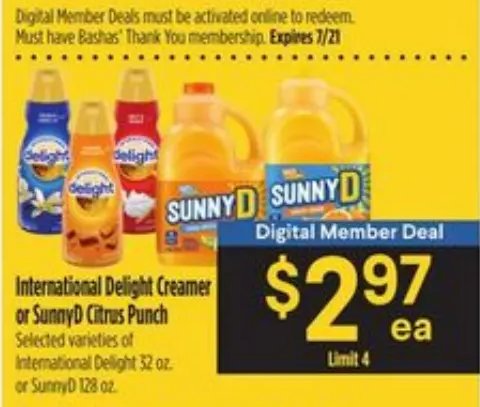 International Delight Creamer or SunnyD Citrus Punch