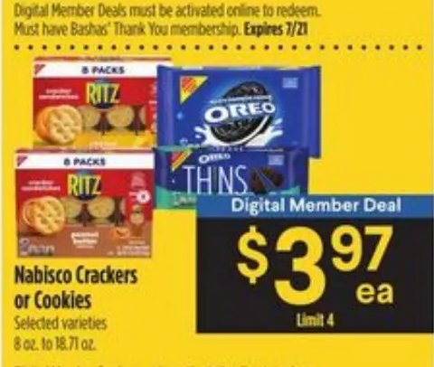 Nabisco Crackers or Cookies
