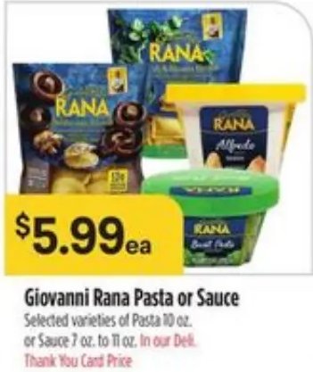 Giovanni Rana Pasta or Sauce