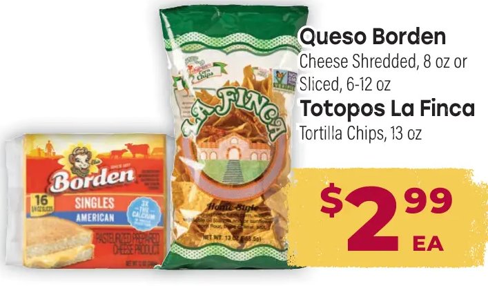 Queso Borden / Totopos La Finca