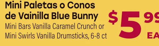 Mini Paletas o Conos de Vainilla Blue Bunny