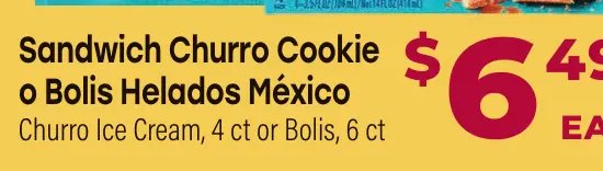 Sandwich Churro Cookie o Bolis Helados México