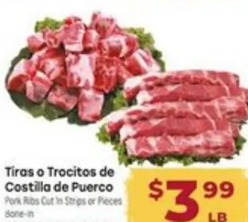 Tiras o Trocitos de Costilla de Puerco