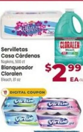 Servilletas Casa Cárdenas / Blanqueador Cloralen