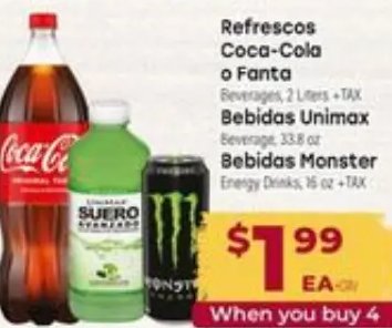 Refrescos Coca-Cola o Fanta Bebidas Unimax Bebidas Monster