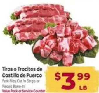 Tiras o Trocitos de Costilla de Puerco