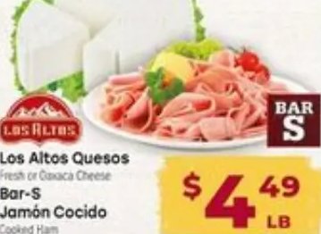 Los Altos Quesos Bar-S Jamón Cocido