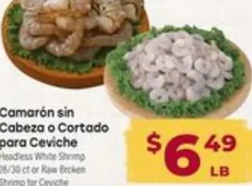 Camarón sin Cabeza o Cortado para Ceviche