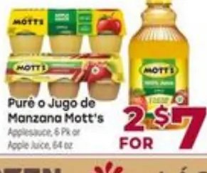 Puré o Jugo de Manzana Mott's