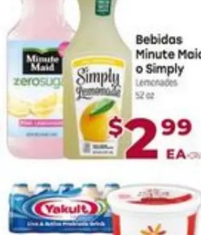 Bebidas Minute Maid o Simply Lemonades