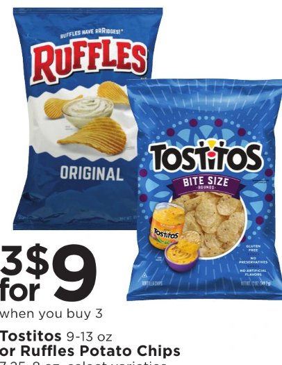 Tostitos or Ruffles Potato Chips
