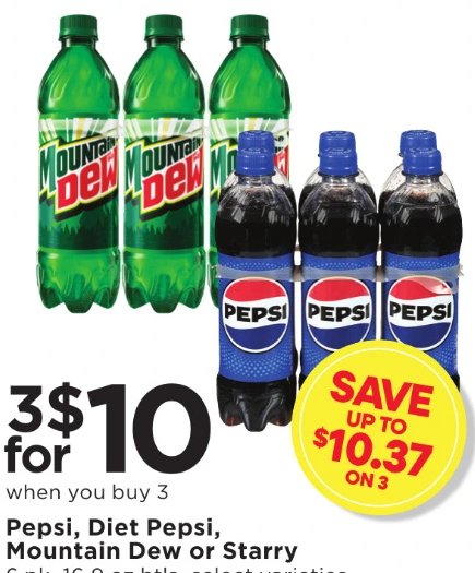 Pepsi, Diet Pepsi, Mountain Dew or Starry