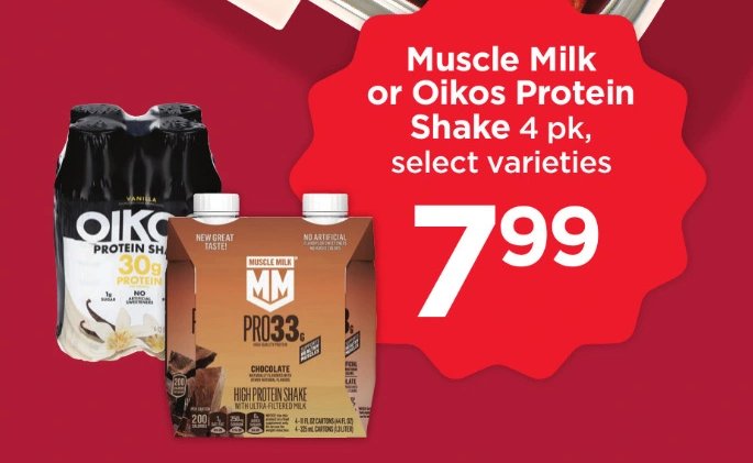 Muscle Milk or Oikos Protein Shake 4 pk