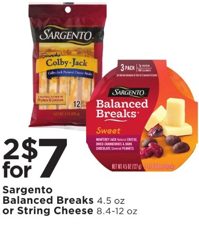 Sargento Balanced Breaks or String Cheese