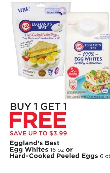 Eggland's Best Egg Whites or Hard-Cooked Peeled Eggs