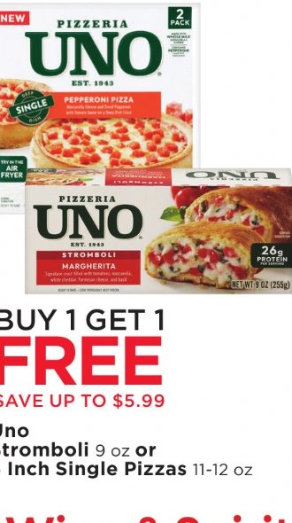 Uno Stromboli or 5 Inch Single Pizzas