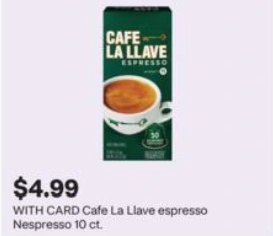 Cafe La Llave espresso Nespresso