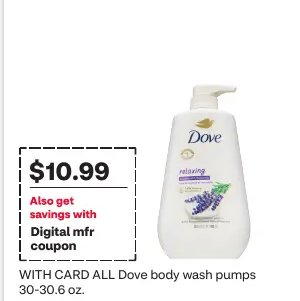 Dove body wash pumps