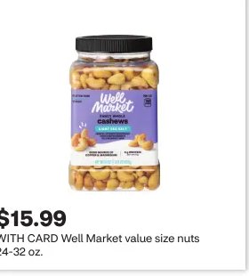 Well Market value size nuts