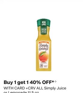 CRV ALL Simply Juice or Lemonade