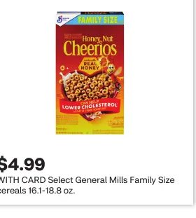Select General Mills Family Size cereals