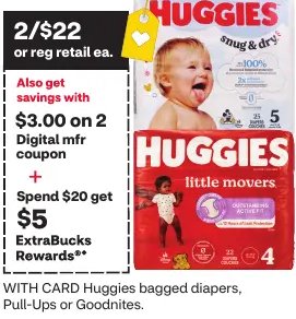 Huggies bagged diapers, Pull-Ups or Goodnites