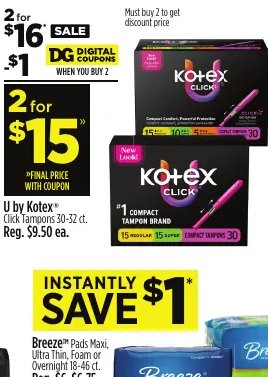 U by Kotex® Click Tampons