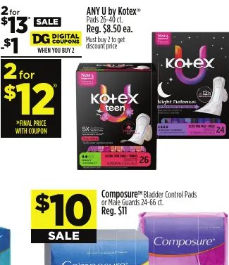 ANY U by Kotex® Pads
