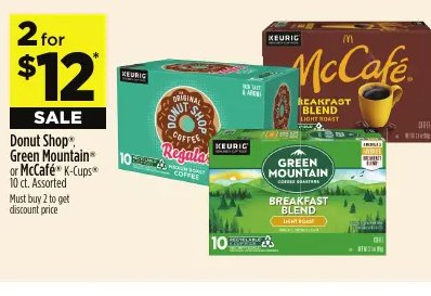Donut Shop®, Green Mountain® or McCafe® K-Cups®