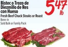 Bistec o Trozo de Diezmillo de Res con Hueso