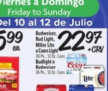 Budweiser, Bud Light, Miller Lite o Coors Light