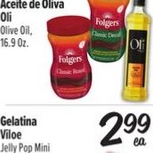 Café Instantáneo o Descafeinado Folgers