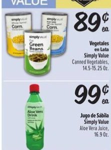 Vegetales en Lata Simply Value
