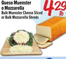 Queso Muenster o Mozzarella