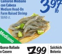 Camarón Mediano con Cabeza