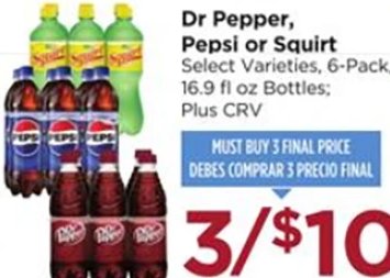 Dr Pepper, Pepsi or Squirt