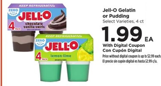 Jell-O Gelatin or Pudding